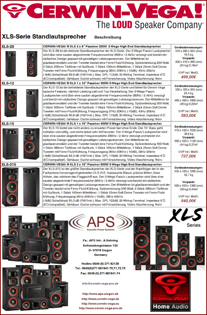 cerwin-vega xls-serie