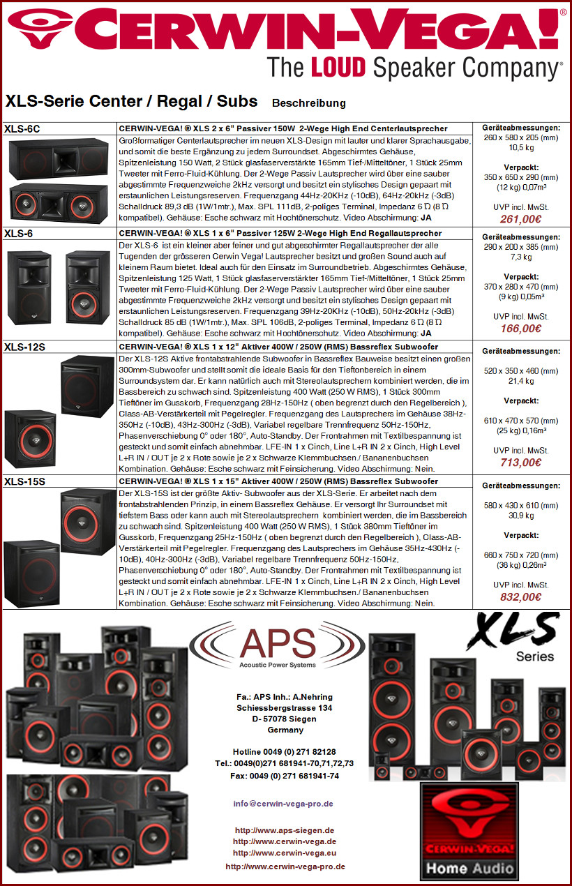 cerwin-vega xlss-serie